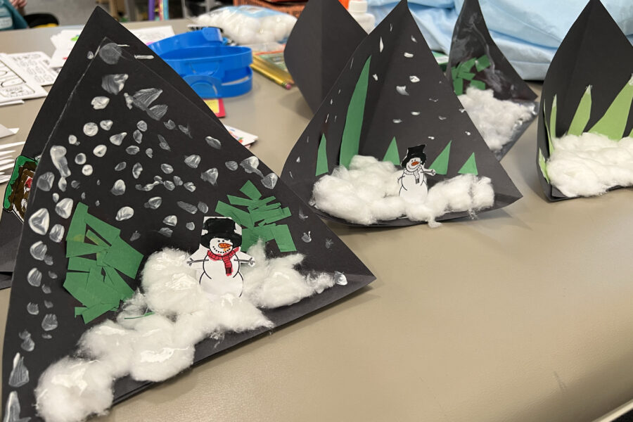 Campers made crafts during a winter camp session hosted by the occupational therapy department&period; Recreational therapy also hosts a winter camp&period;