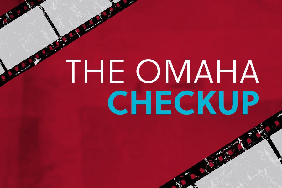 Image that says The Omaha Checkup with rolls of film along the sides