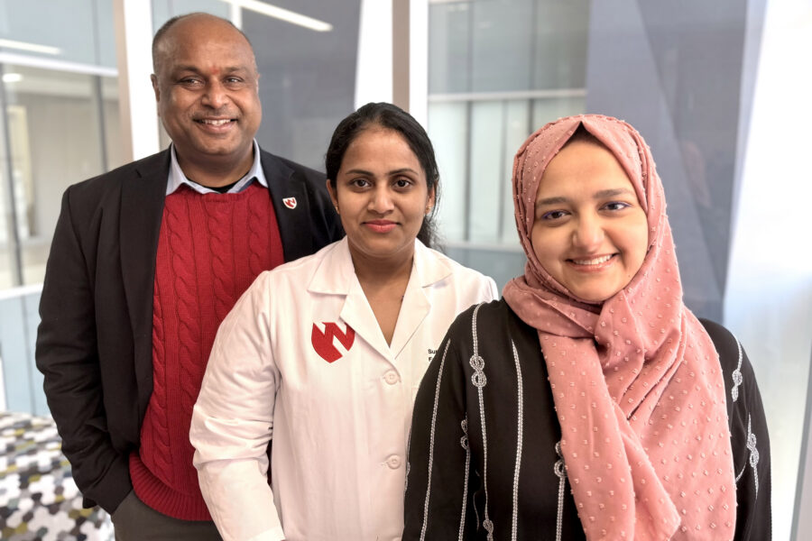 The UNMC College of Dentistry's Sangamesh Kumbar&comma; PhD&comma; Sama Abdulmalik&comma; PhD&comma; and H&period; M&period; Suranji Wijekoon&comma; PhD&comma; are co-PIs of the Department of Defense grant&period;