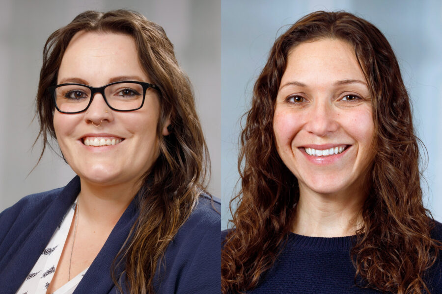 From left&comma; Emily Sullivan&comma; PhD&comma; adjunct assistant professor in the integrated Center for Autism Spectrum Disorders&comma; and Tara Fahmie&comma; PhD&comma; director of the MMI Department of Severe Behavior