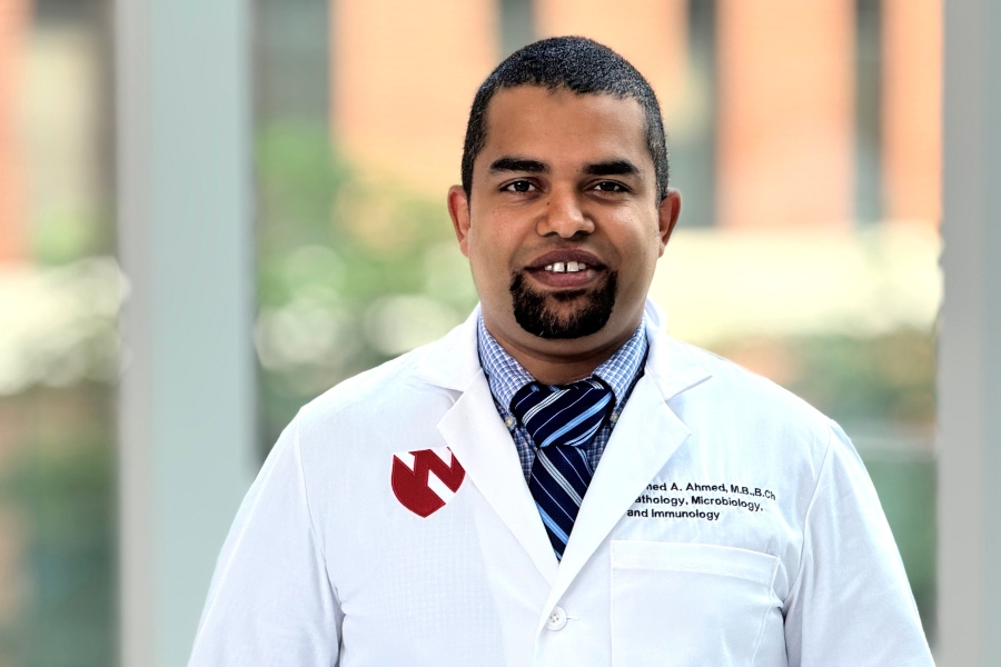 Ahmed Ahmed&comma; MBBCh&comma; a hematopathology fellow in UNMC's Department of Pathology&comma; Microbiology and Immunology