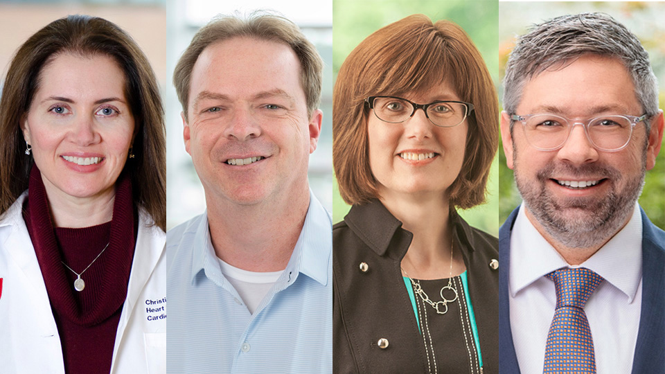 Professional headshots side by side of Christina Dunbar Matos, DO, Neil Hamill, MD, Lynn Mack, MD, and Nic Torbert, DO