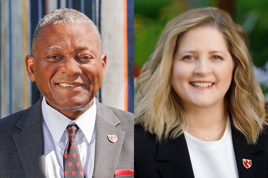Interim Chancellor H&period; Dele Davies&comma; MD&comma; and Jane Meza&comma; PhD&comma;&nbsp;UNMC's interim vice chancellor for academic affairs&nbsp;