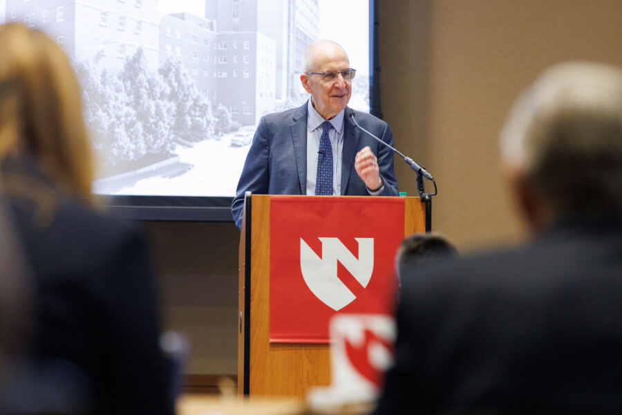 David Skorton&comma; MD&comma; president and CEO of the Association of American Medical Colleges&comma; delivers the UNMC College of Medicine Alumni Council&rsquo;s 36th John S&period; Latta Lecture on April 9&period;