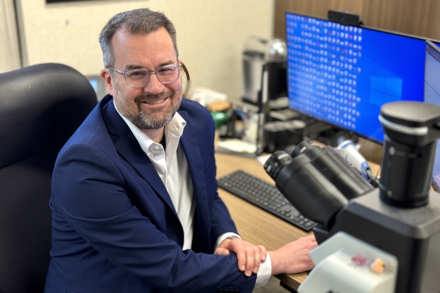 Ben Swanson, MD, PhD, associate professor, in his office