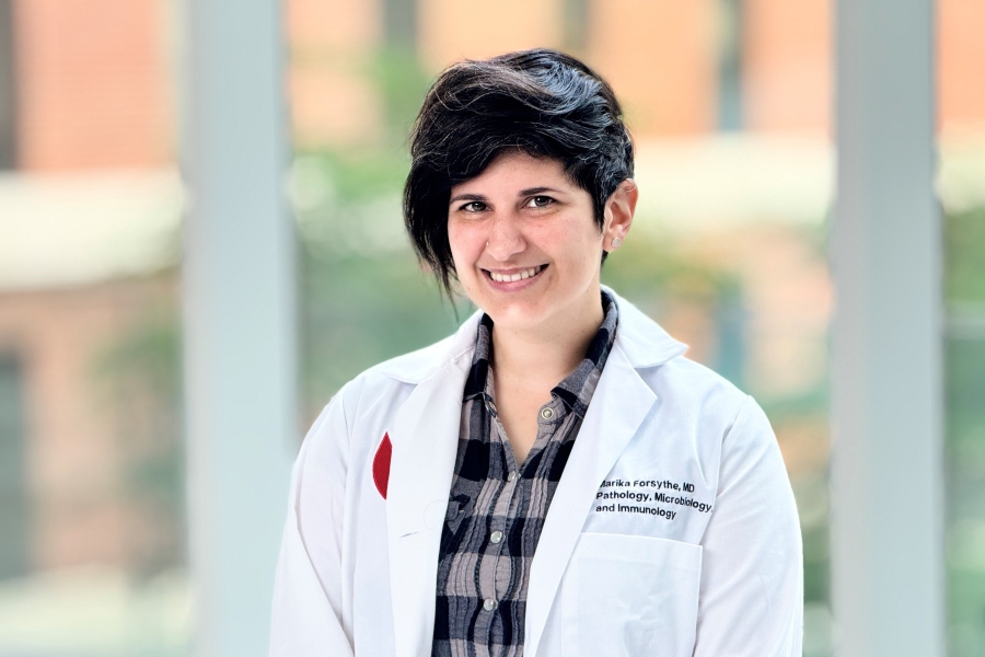 Marika Forsythe&comma; MD&comma; a molecular genetic pathology fellow in UNMC's Department of Pathology&comma; Microbiology and Immunology