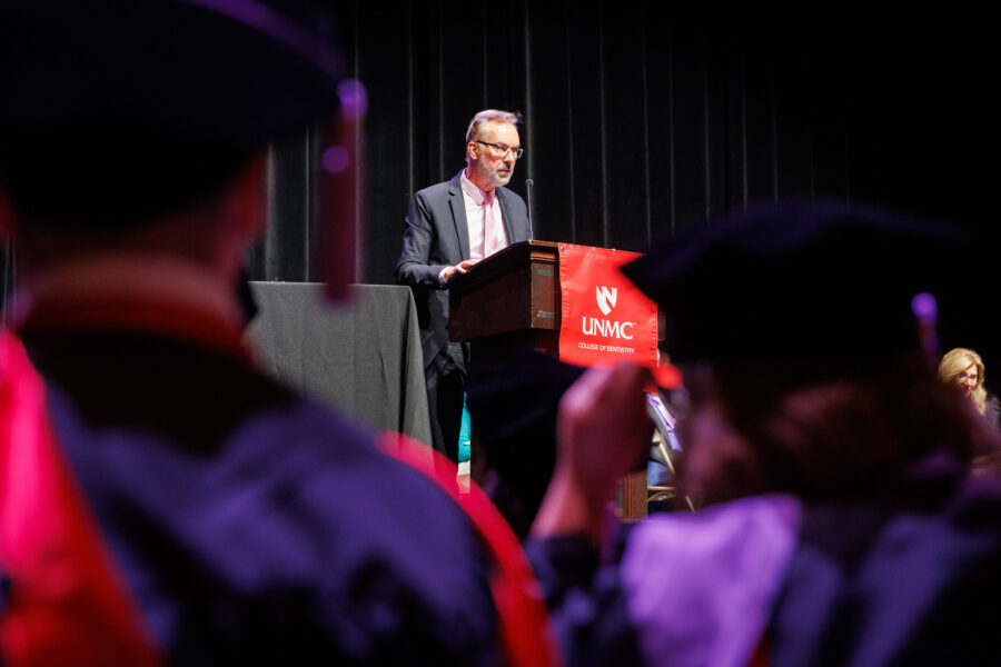 UNMC College of Dentistry Dean Gerard Kugel&comma; DMD&comma; PhD&comma; said the college's third annual convocation had a family feel&period;