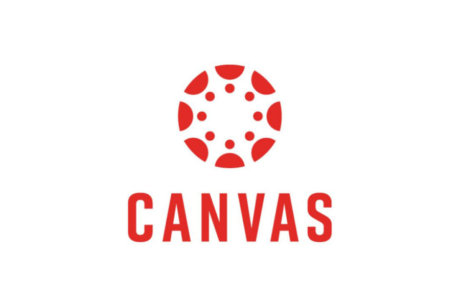 The Canvas program logo with a shape of half circles in a circle with dots