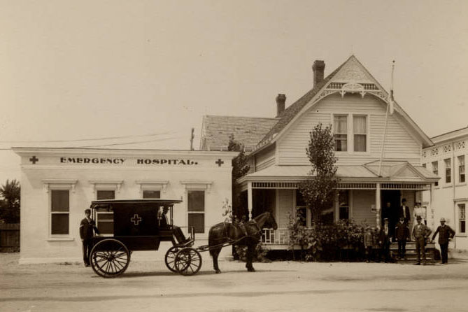 Emergency Hospital Building&comma; located on the West Midway&comma; looking west&period;&nbsp;&nbsp;