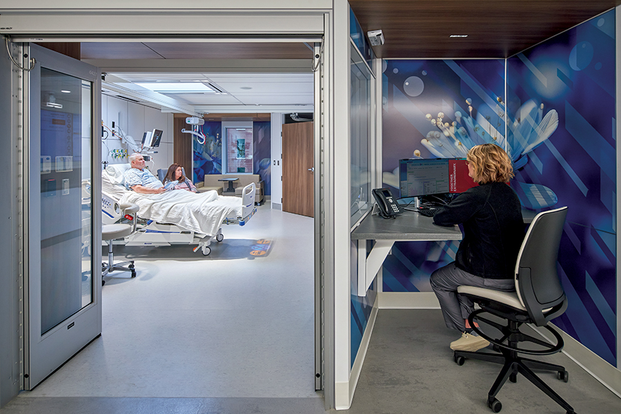 The 17-bed Innovation Design Unit&comma; which opened to patients in January 2025&comma; is on the sixth floor of University Tower&period;