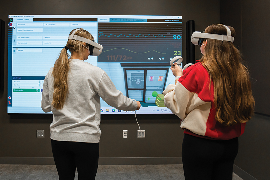 UNMC pharmacy students in Kearney and Omaha participate in a blend of in-person and virtual instruction designed to ensure a consistent educational experience across campuses&period;