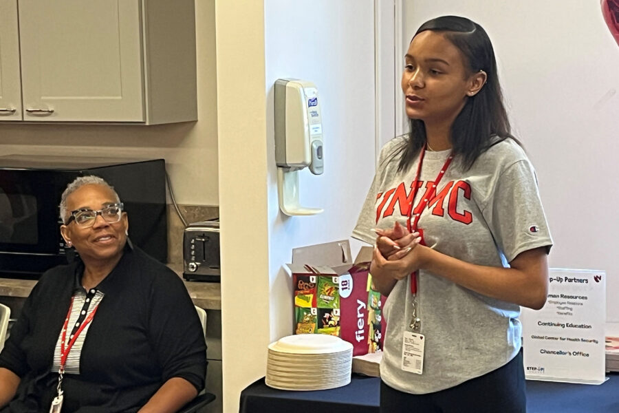 UNMC Human Resources held a welcome lunch June 17 for the 2026 class of Step-Up Omaha program interns at UNMC&comma; offering them a chance to introduce themselves to UNMC staff who work with the program&period;