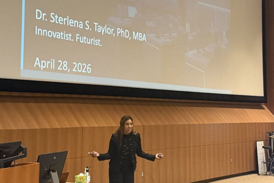 Sterlena Taylor&comma; PhD&comma; head of the innovation lab at Novartis&comma; gave the keynote address at the "Artificial Intelligence in Basic Research and Drug Development" workshop&comma; held April 28-29&period;