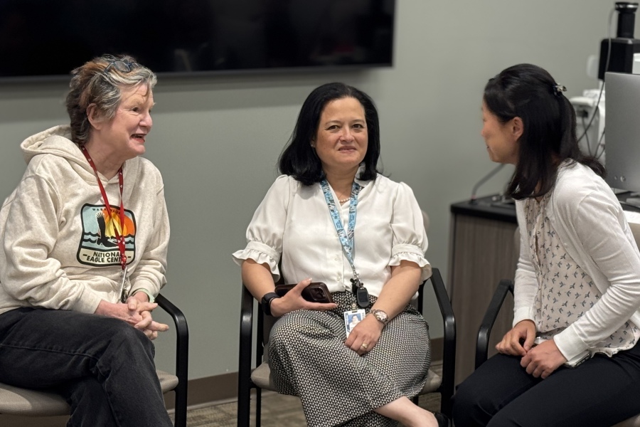 Departing faculty members&comma; from left&colon; Drs&period; Mary Edgerton&comma; Ana Yuil-Valdes and Jie Chen