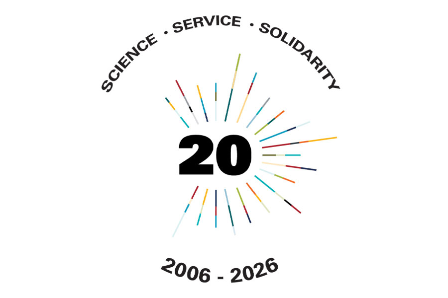 Logo for the UNMC College of Public Health's 20 year anniversary that says Science Service Solidarity 20 2006-2026