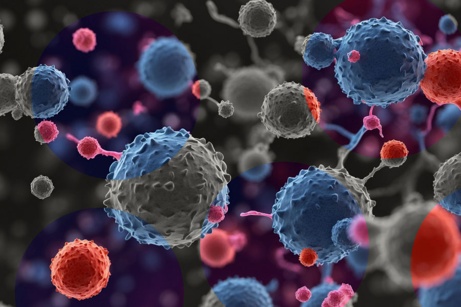 A graphic image of cancer cells