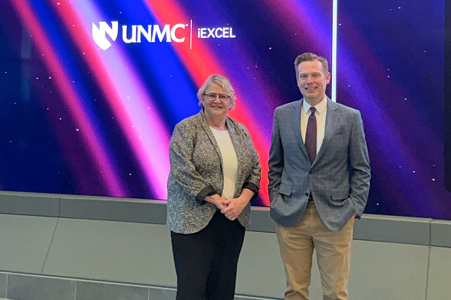 Candidate Janet Bock and Jeff Kratz&comma; UNMC director for goverment relations