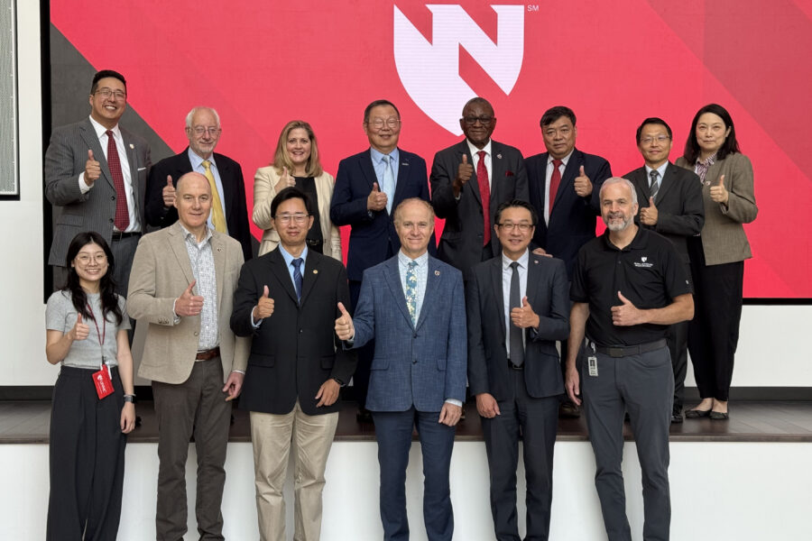 Leaders from UNMC and Taiwan-based National Yang Ming Chiao Tung University met on August 11 at Wigton Heritage Center to discuss the five-year partnership between the two universities&period;