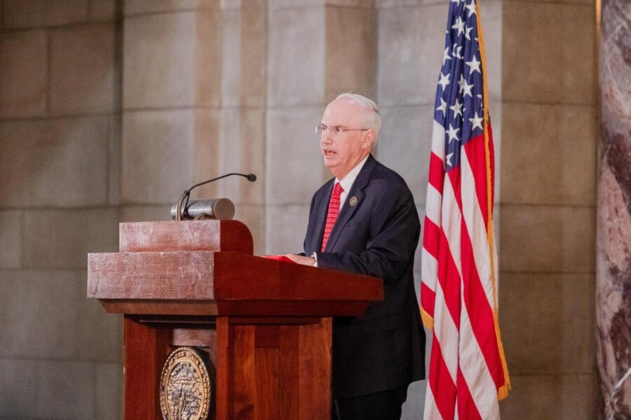 University of Nebraska President Jeffrey P&period; Gold&comma; MD&comma; reflected on the University&rsquo;s current standing&semi; celebrated recent accomplishments in research&comma; teaching&comma; engagement and service&semi; and outlined bold steps to continue positioning the NU System for long-term success&period;