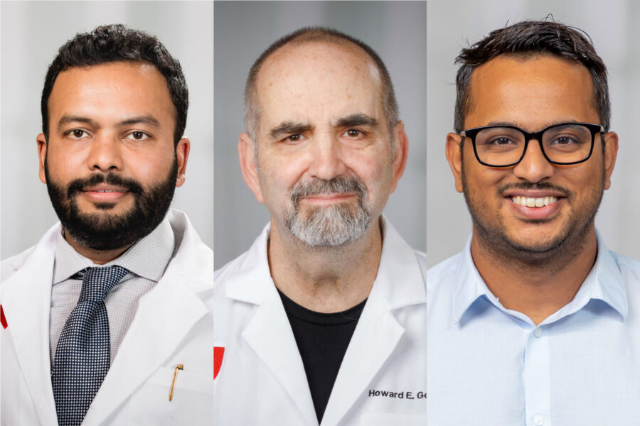 From left&comma; Pravin Yeapuri&comma; PhD&comma; Howard Gendelman&comma; MD&comma; and Shaurav Bhattarai&comma; PhD