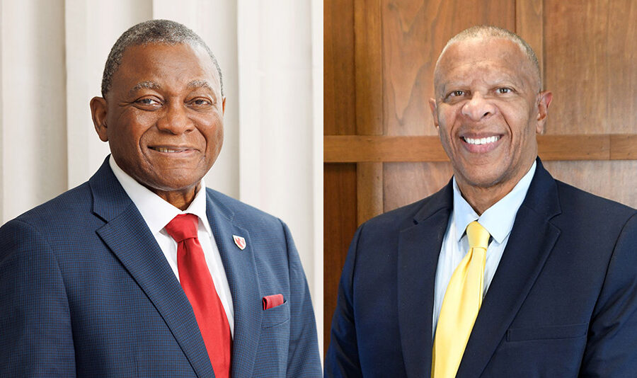 UNMC Chancellor H. Dele Davies, MD, and Omaha Mayor John W. Ewing Jr.