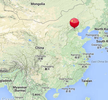 Map showing Beijing, China