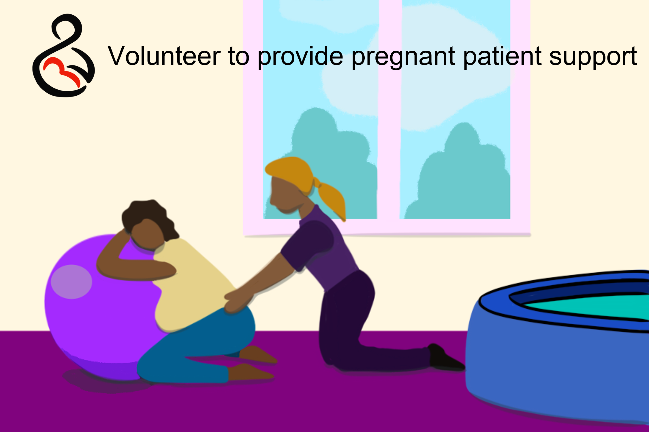 Volunteer to provide pregnant patient support