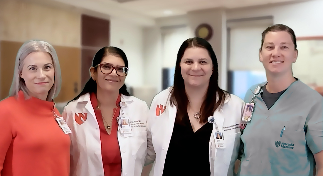 Teresa Stowe, NP, Dr. Sarosh Rana, Dr. Rebecca Rimsza, and KP Gesch, BSN, RN