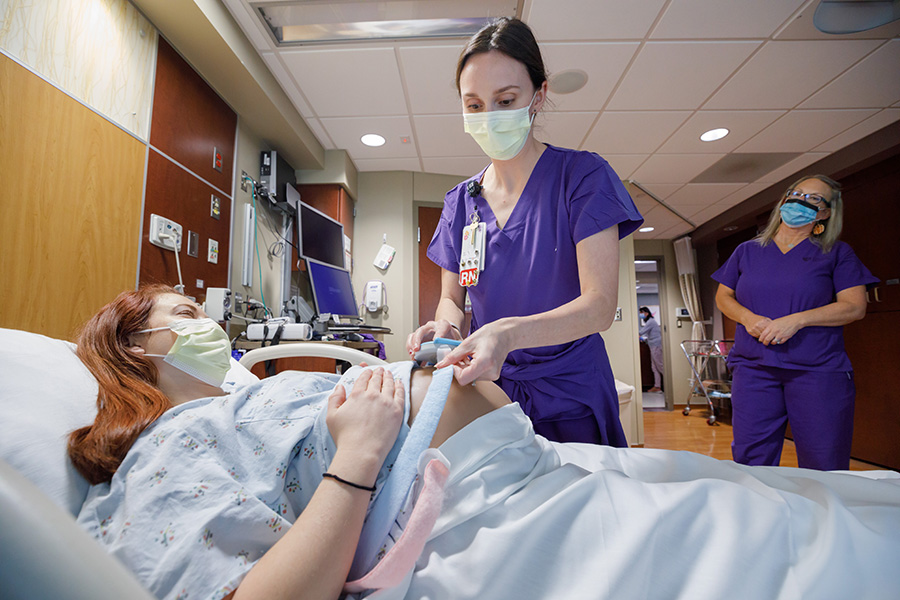 Patient receiving care at Nebraska Medicine Labor and Delivery