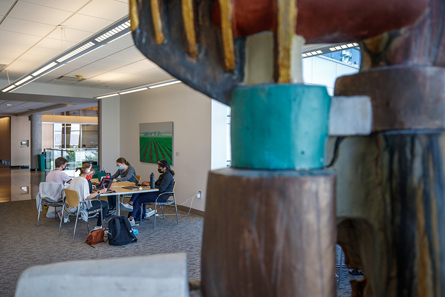 Students studying in the Sorrell building