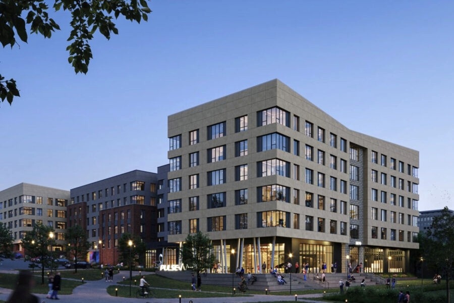 Image rendering of new UNMC Residences exterior