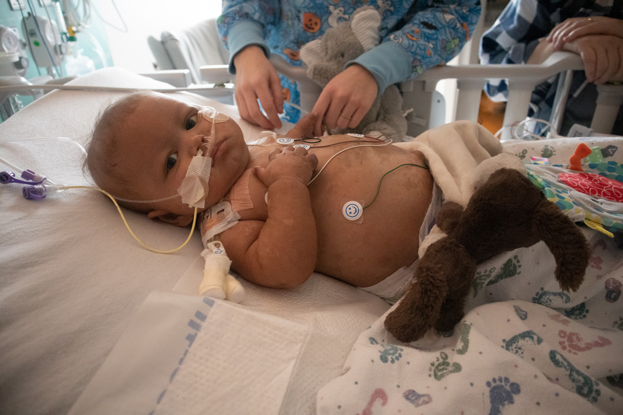 baby in hospital bed