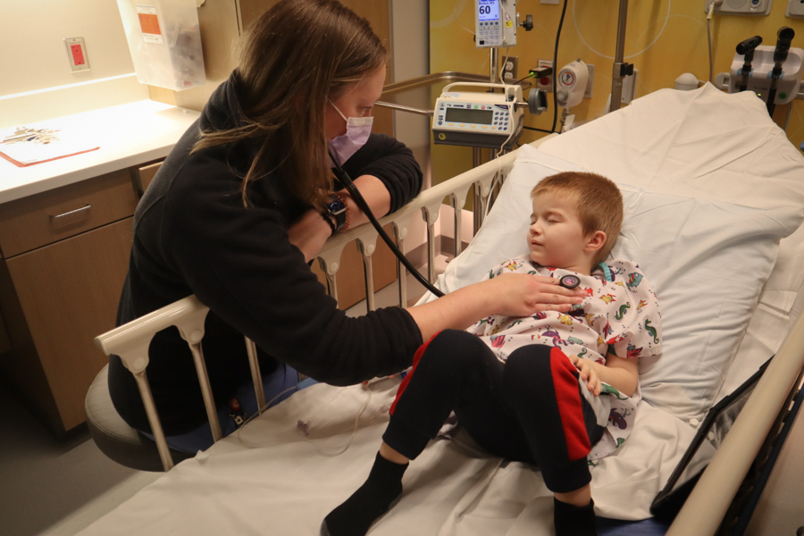 Nurse examining a patient