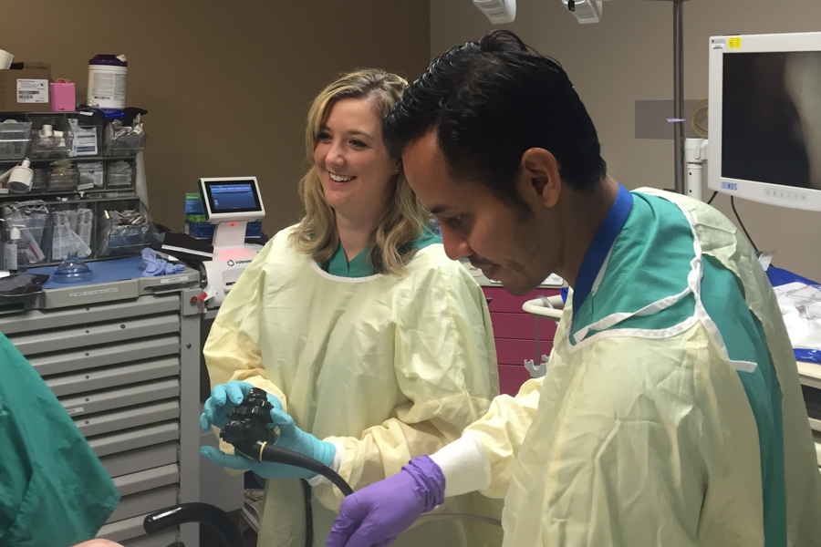 Fellow dressed for surgery in operating room