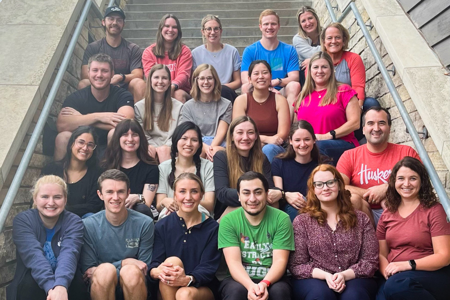 all program residents sitting on steps for photo