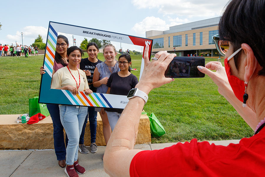 students at back to school bbq