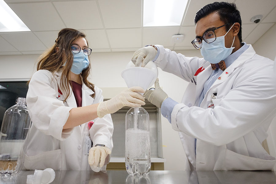 students working in a lab