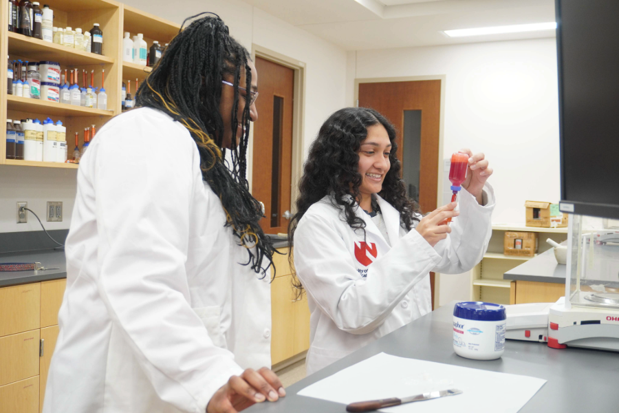 pharmacy students in lab