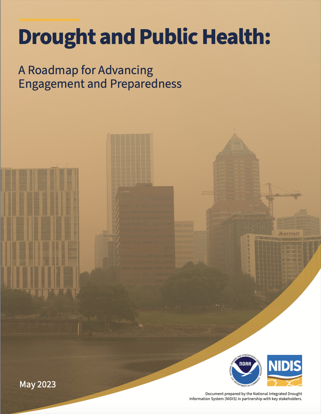 the cover of a drought and health framework document