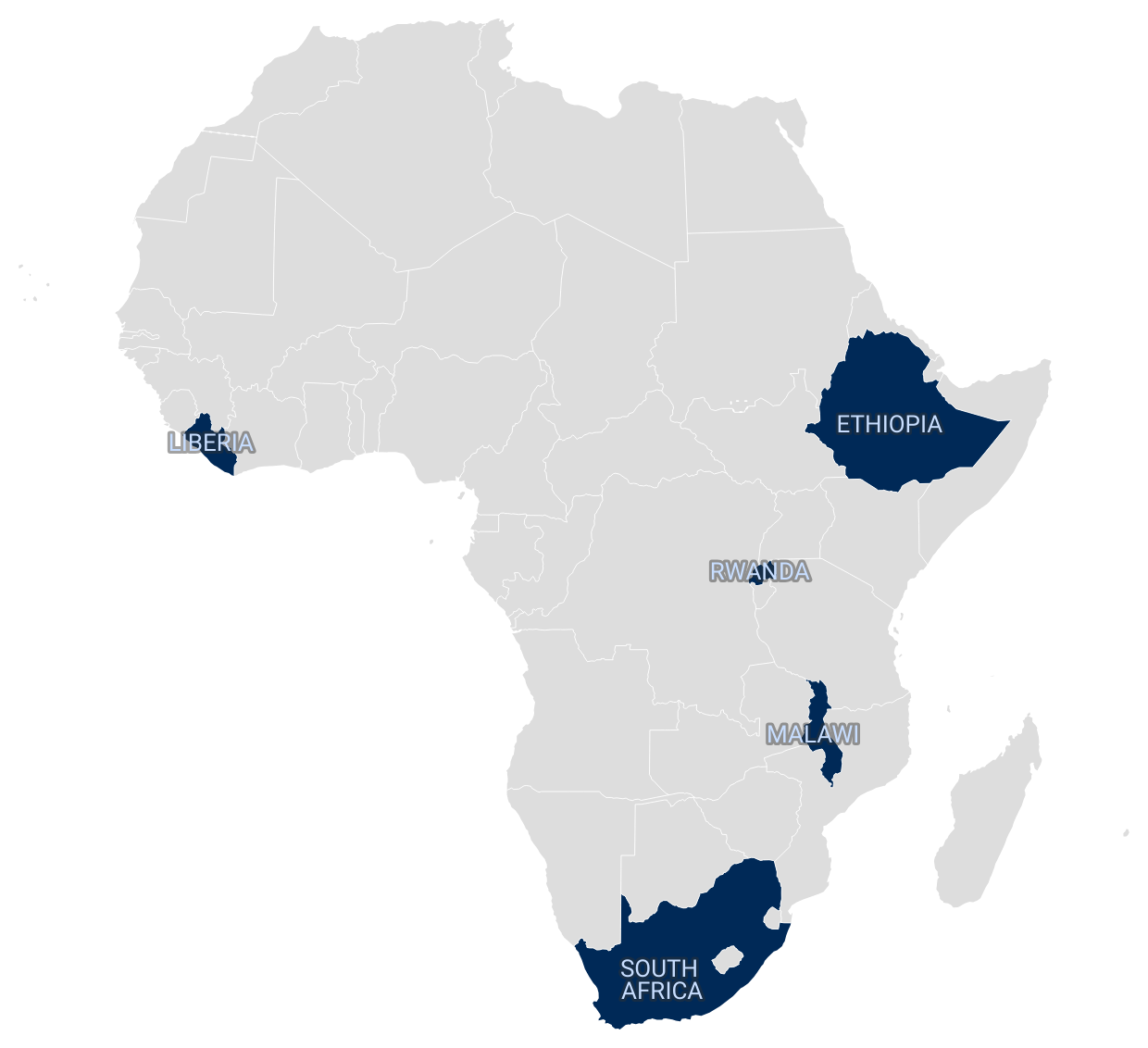 Map of Africa with Member Countries highlighted and labeled.