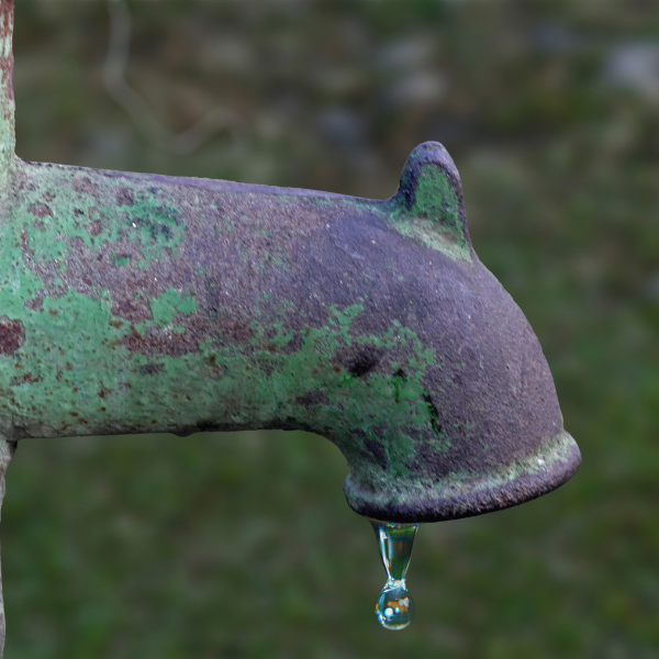 Hose spigot dripping water