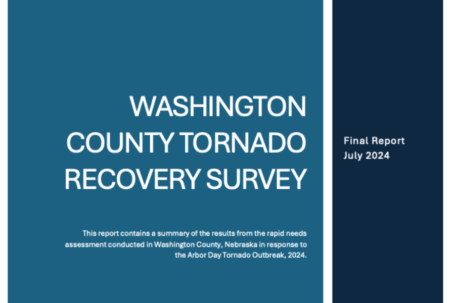 title page of the Washington County Tornado Recovery Survey Report 