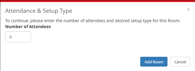 Attendance and Setup Type screen