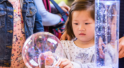 A child at the Nebraska Science Festival