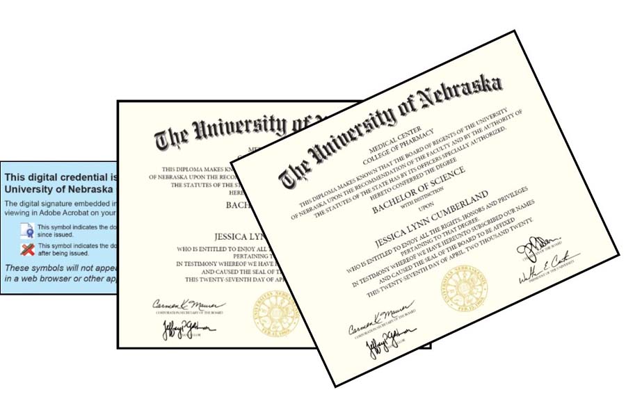 Sample image of digital diploma