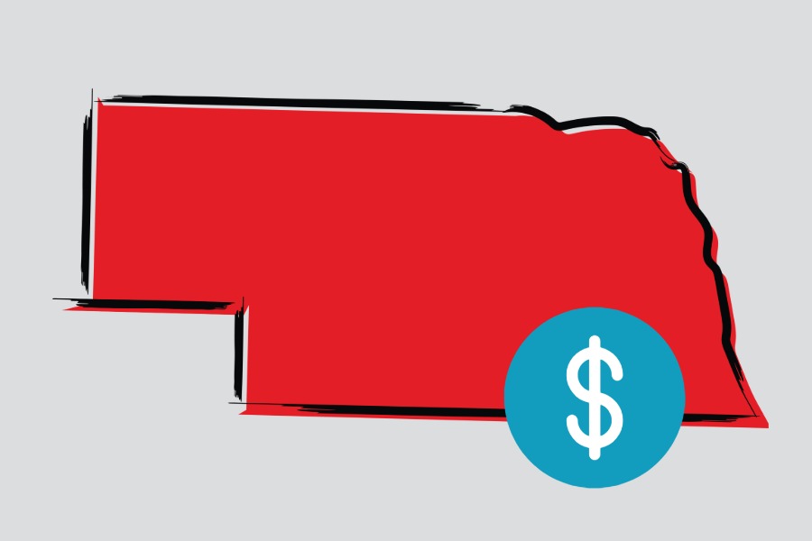 state of Nebraska shape, dollar sign