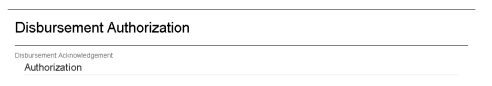 Disbursement Authorization section of the Financial Aid screen