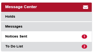 Message Center in MyRecords