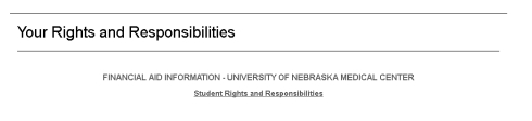 Rights and Responsibilities section of the Financial Aid scren