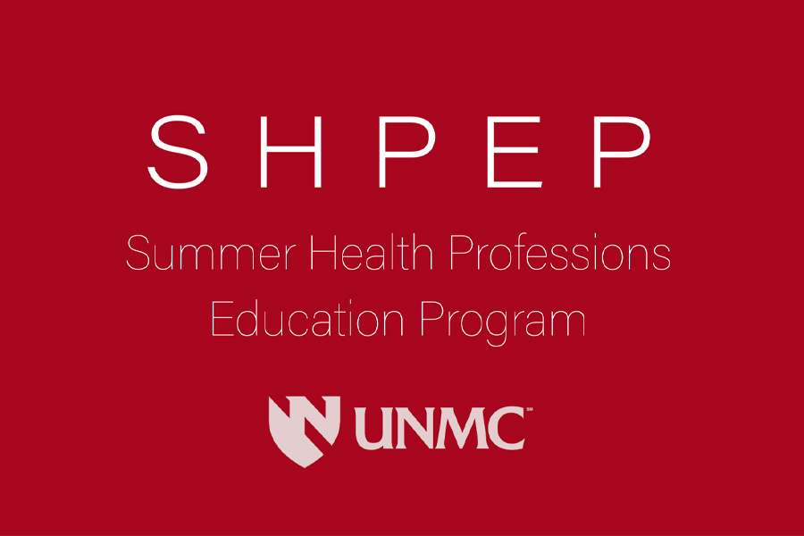 Image with text "SHPEP: Summer Health Professions Education Program" and UNMC logo